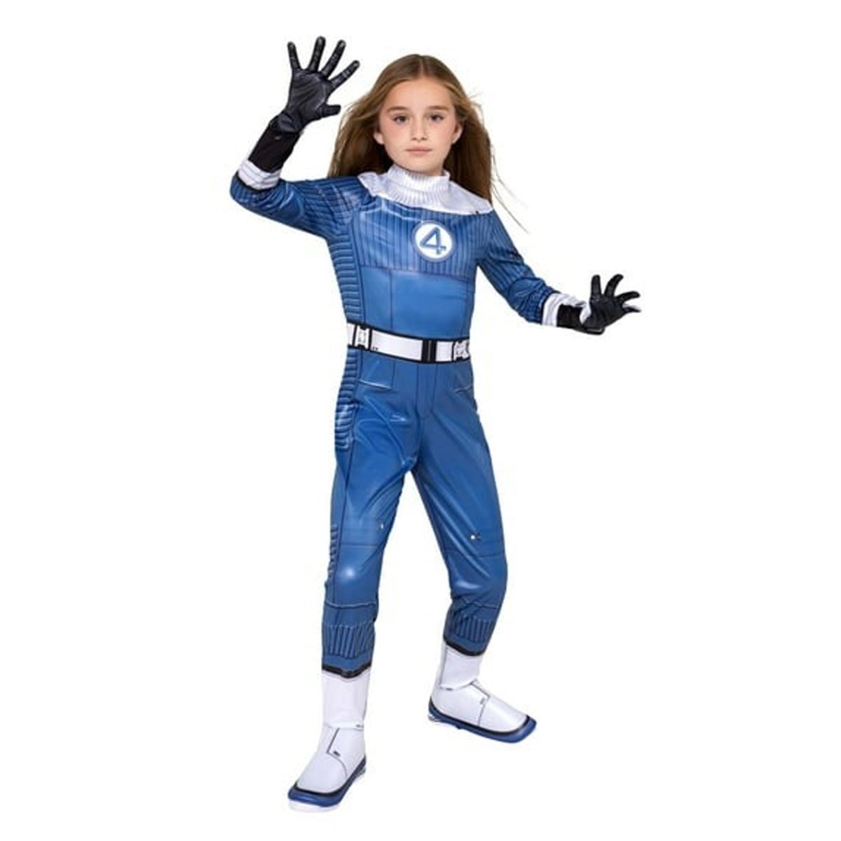 JAZWARES Costumes Invisible Woman Qualux Costume for Kids, Fantastic 4, Jumpsuit