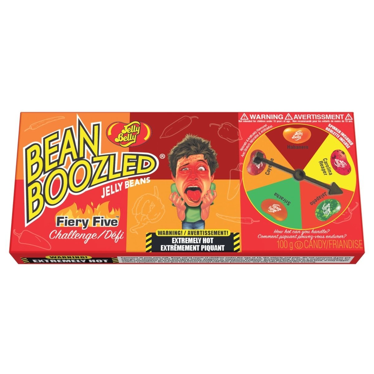 JELLY BELLY Candy Jelly Belly BeanBoozled Fiery Five Spinner Box, 100g, 1 Count 071570012595