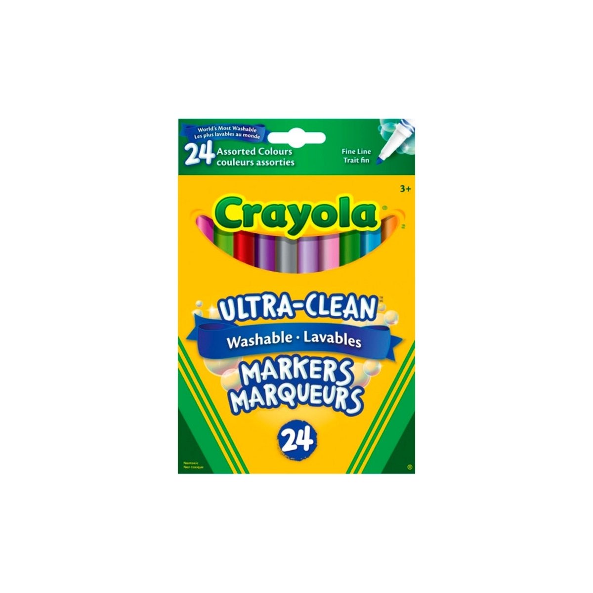 JOUET K.I.D. INC. Toys & Games Crayola Ultra-Clean Washable Markers, 24 Count 063652852403