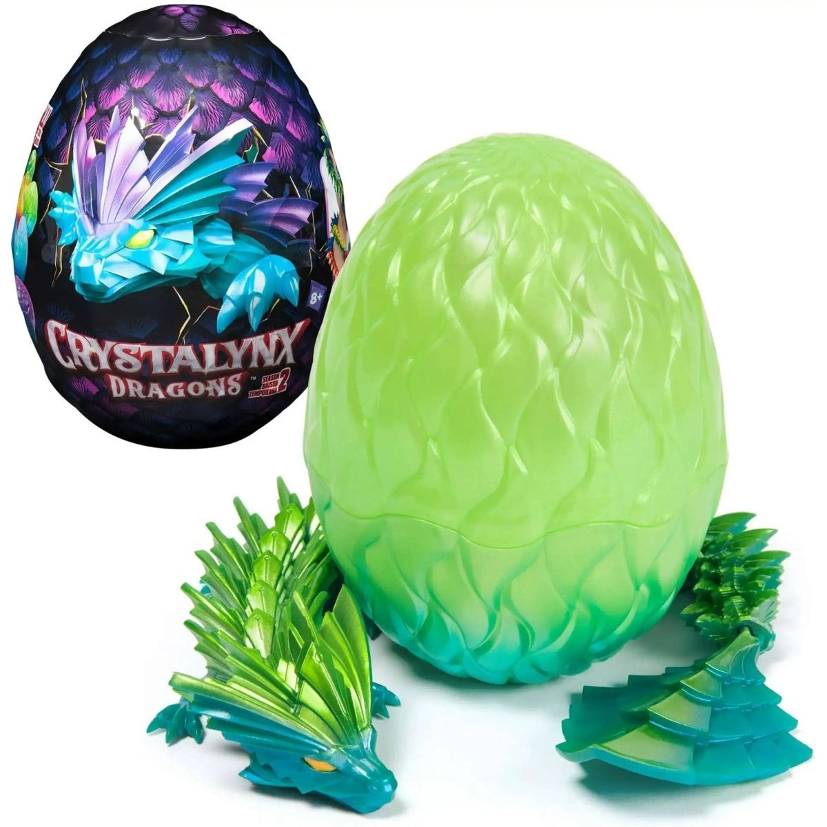 JOUET K.I.D. INC. Toys & Games Crystalynx Articulated Dragon Figure with Egg, 12.5 Inches, Assortment, 1 Count 681147073678
