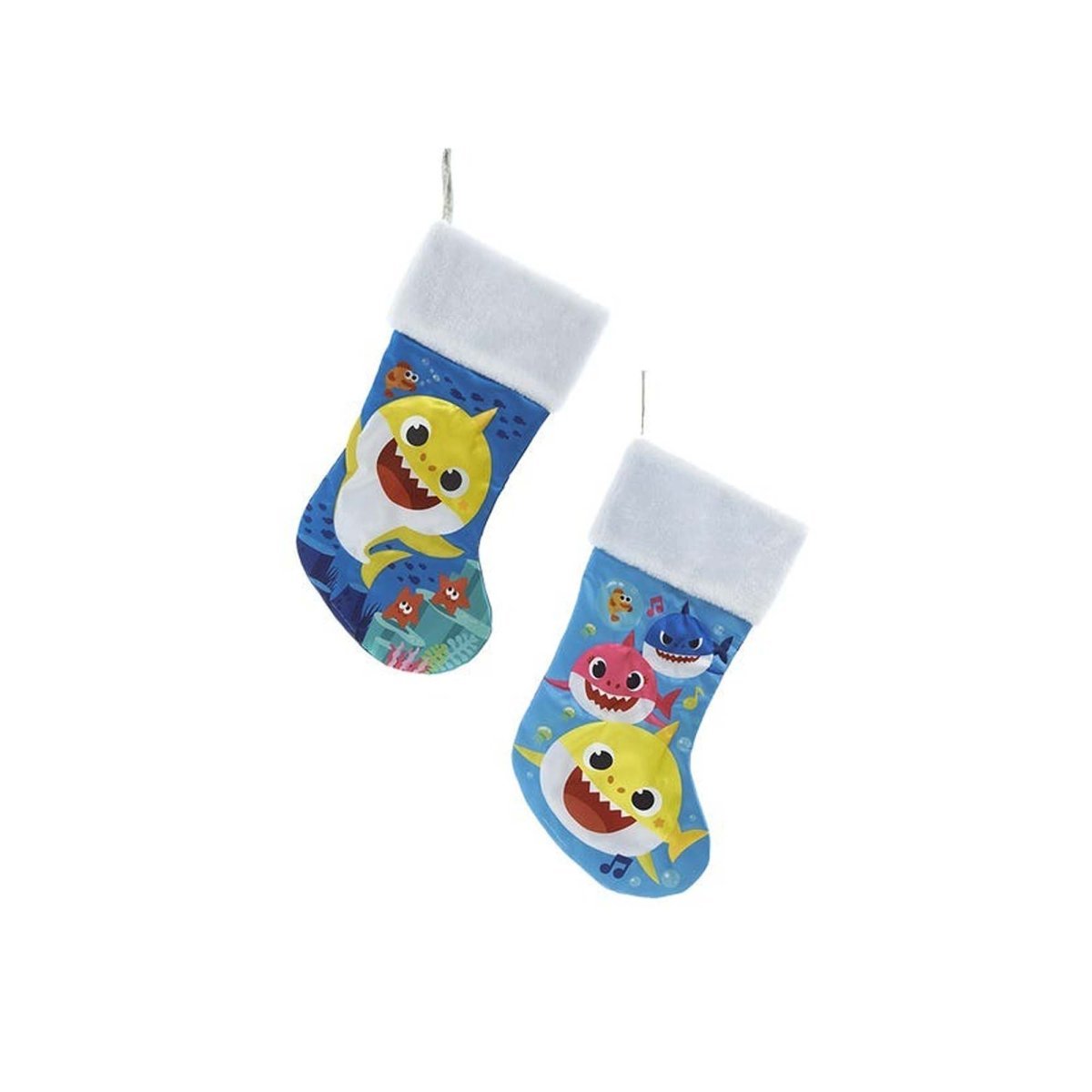 KURT S. ADLER INC Christmas Baby Shark Christmas Stocking, 19 Inches, Assortment, 1 Count 086131576256