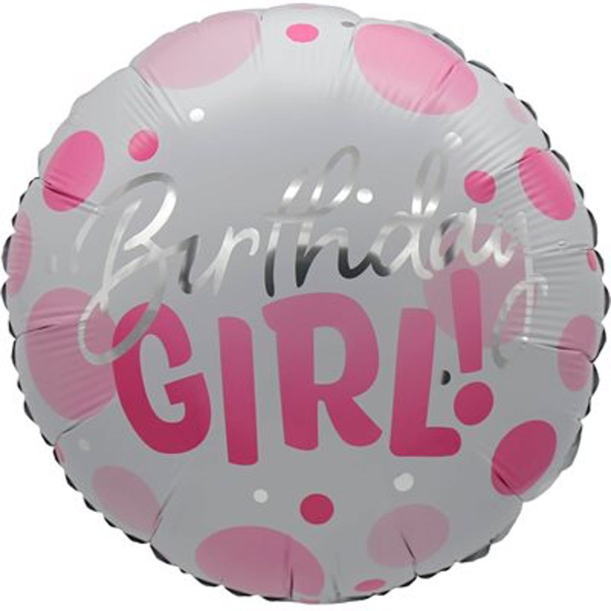 LE GROUPE BLC INTL INC Balloons 1st Birthday Girl Pink Polka Dots Foil Balloon, 18 Inches, 1 Count 872433808337