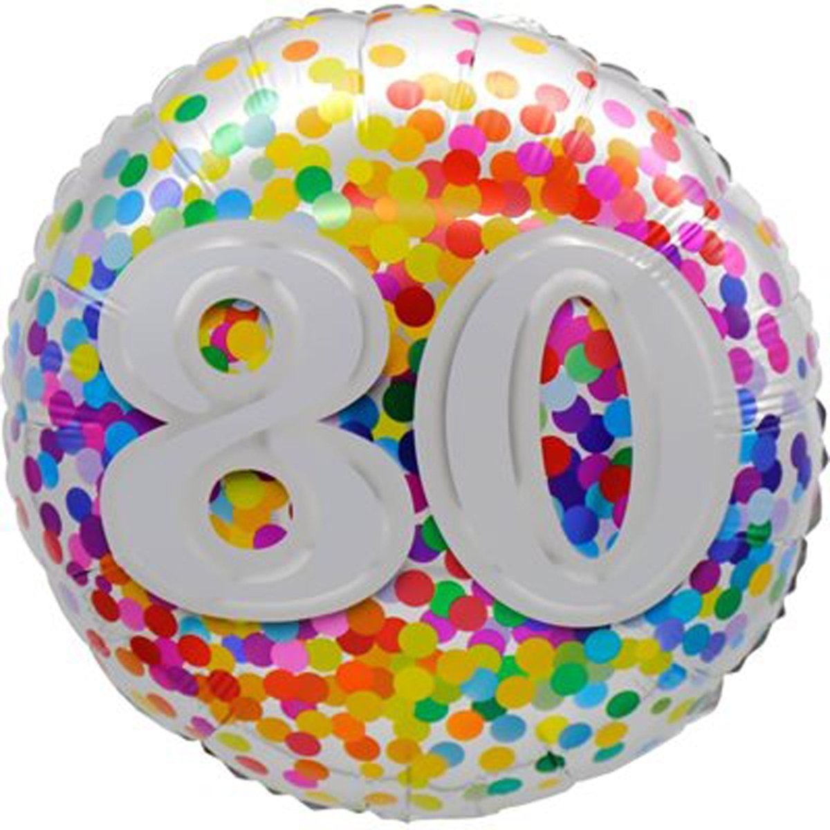 LE GROUPE BLC INTL INC Balloons Confetti 80th Birthday Foil Balloon, 18 Inches, 1 Count 872433808184