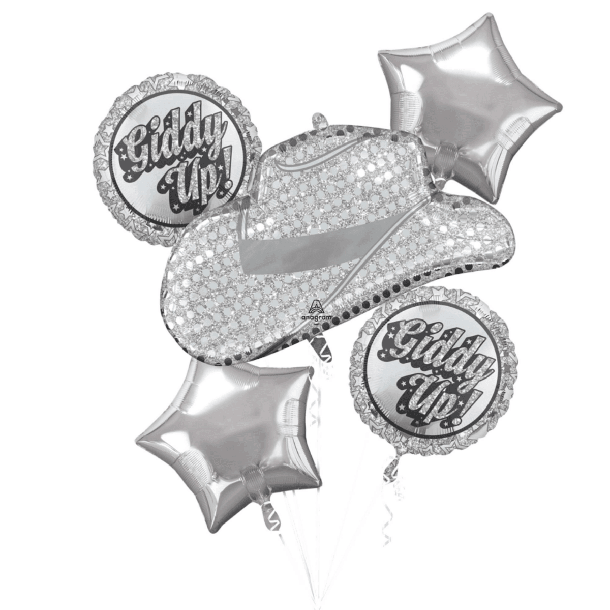 LE GROUPE BLC INTL INC Balloons Disco Western Foil Balloon Bouquet, Helium Inflation not Included, 5 Count 026635474047