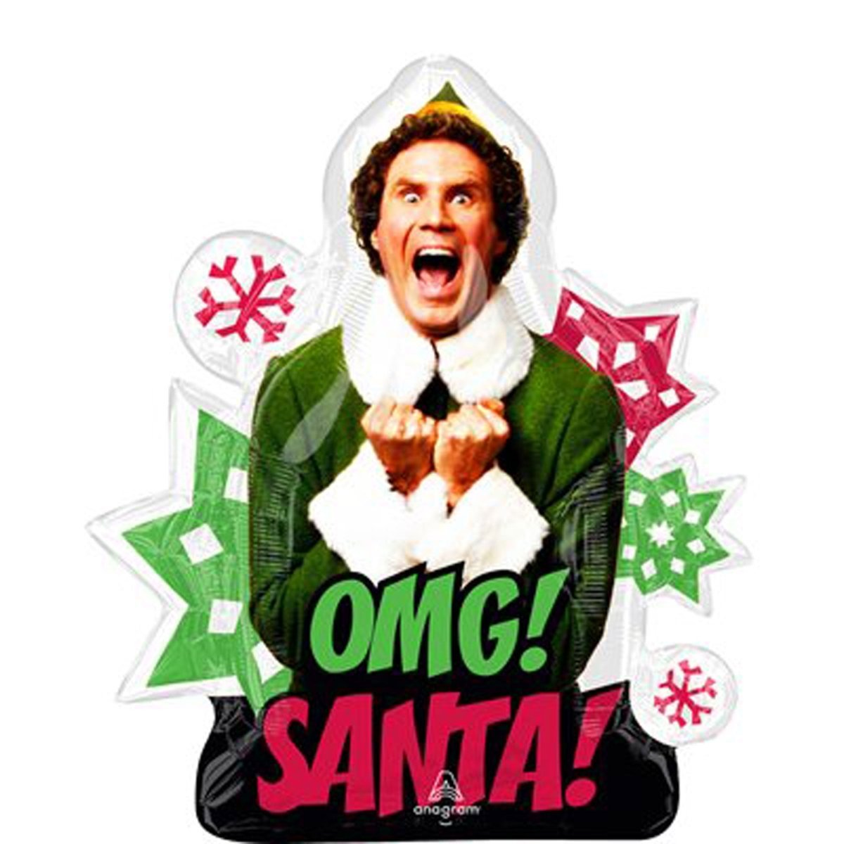 LE GROUPE BLC INTL INC Balloons OMG Santa Supershape Balloon, 27 Inches, 1 Count 26635489928
