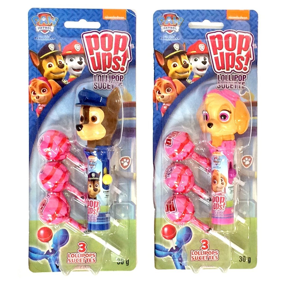 LEESE ENTERPRISES Candy Paw Patrol - Pop Ups Blister Asst. 038252520007