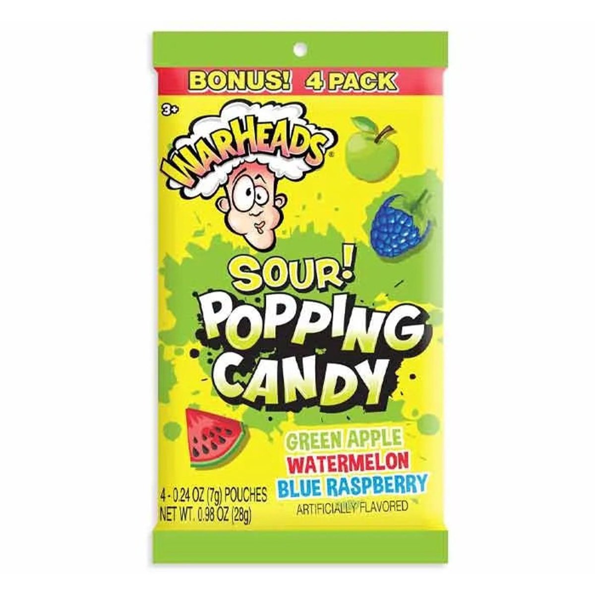 LEESE ENTERPRISES Candy Warheads Sour Popping Candy, 4 Count 083933266545