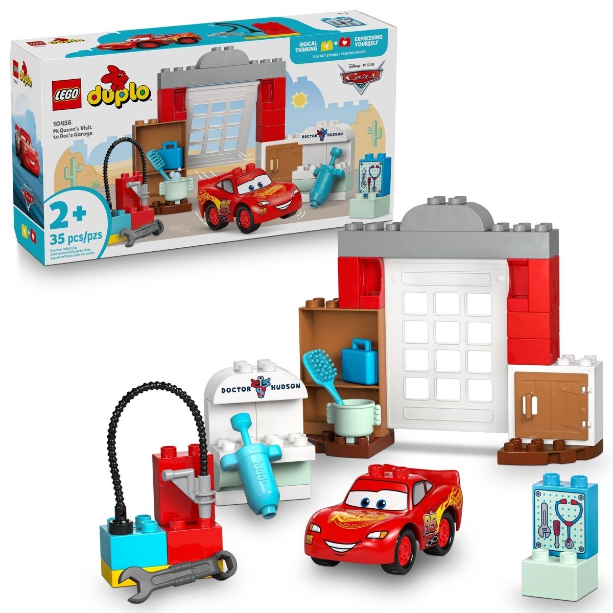 LEGO Toys & Games LEGO Duplo McQueen's Visit to Doc's Garage, 10456, Ages 2+, 35 Pieces 673419405843