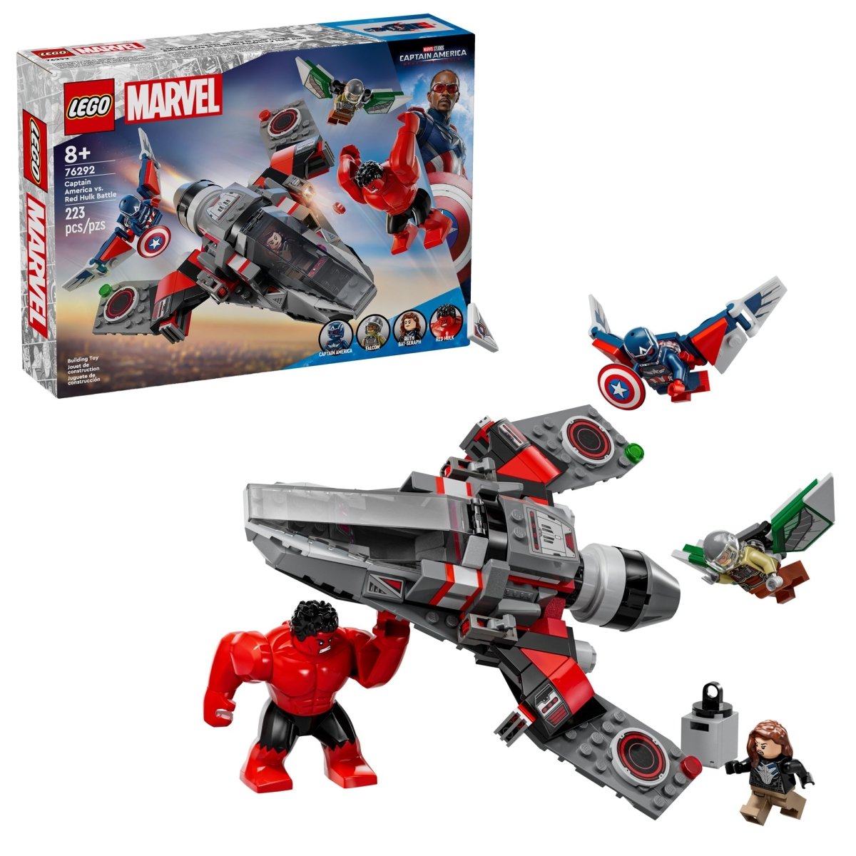 LEGO Toys & Games LEGO Marvel Captain America vs. Red Hulk Battle, 76292, Ages 8+, 223 Pieces 673419394246