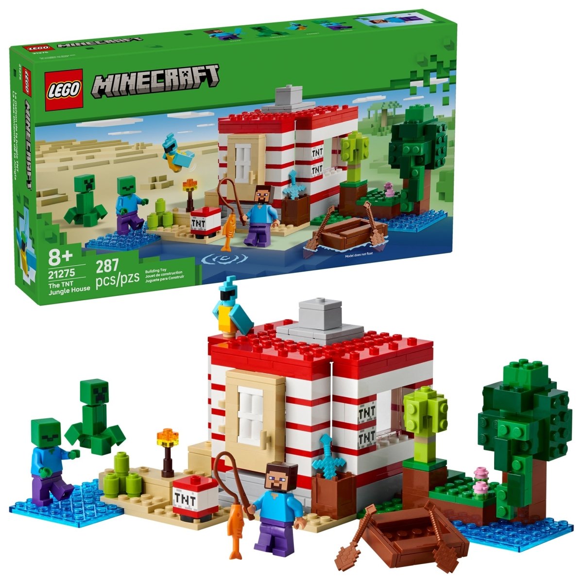 LEGO Toys & Games LEGO Minecraft The TNT Jungle House, 21275, Ages 8+, 287 Pieces 673419404754