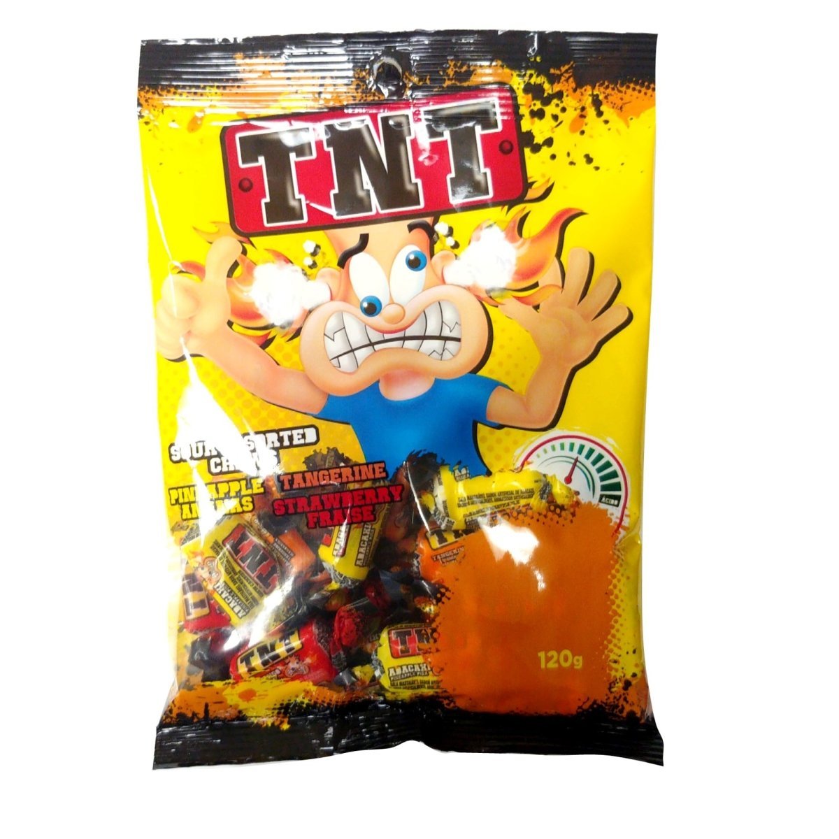 LES ALIMENTS PAPCO FOODS INC Candy TNT Sour Assorted Chews, 120g, 1 Count 775026451968