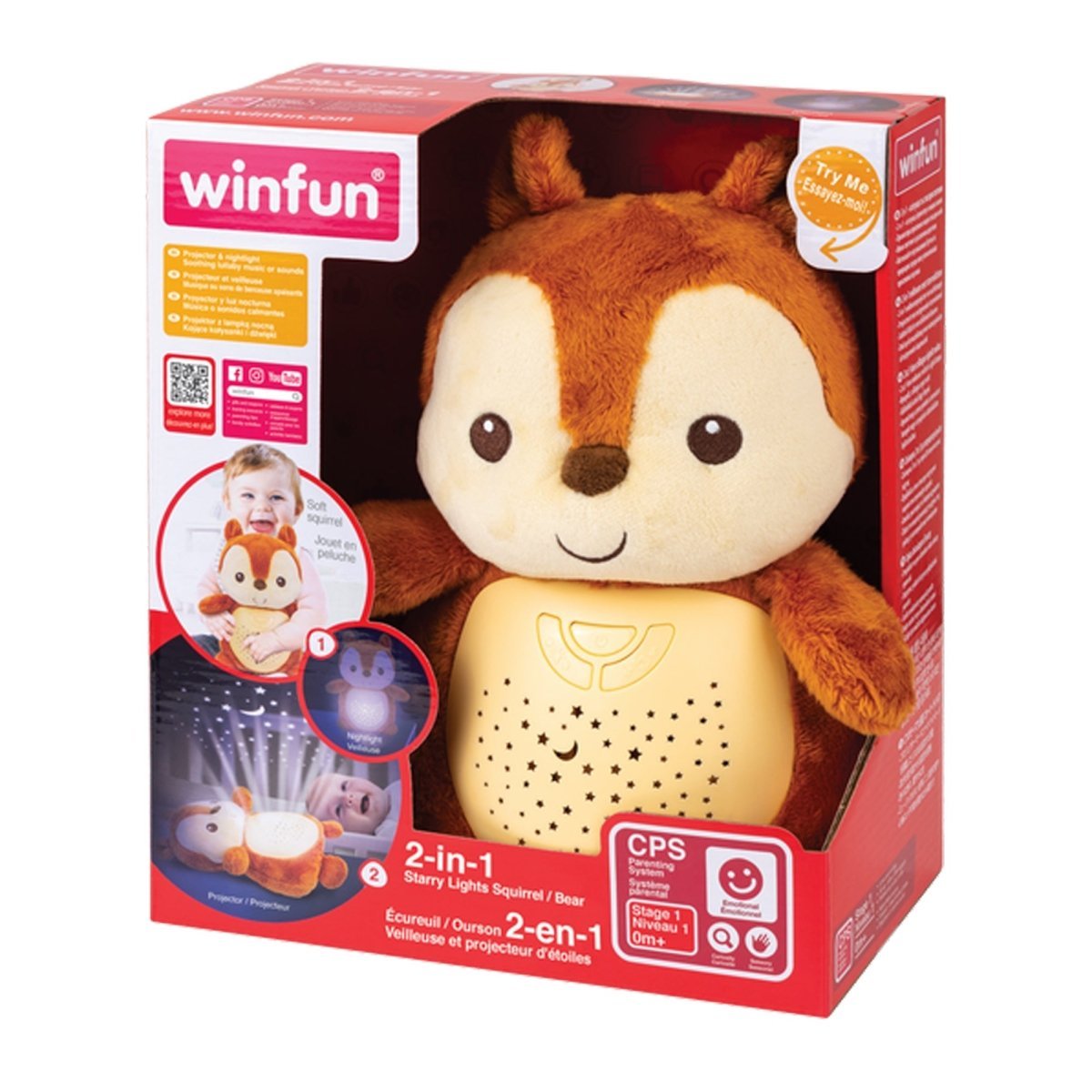 LES ÉDITIONS GLADIUS INT.INC. Toys & Games Squirrel Starry Lights Projector and Night Light, 1 Count 840172008240