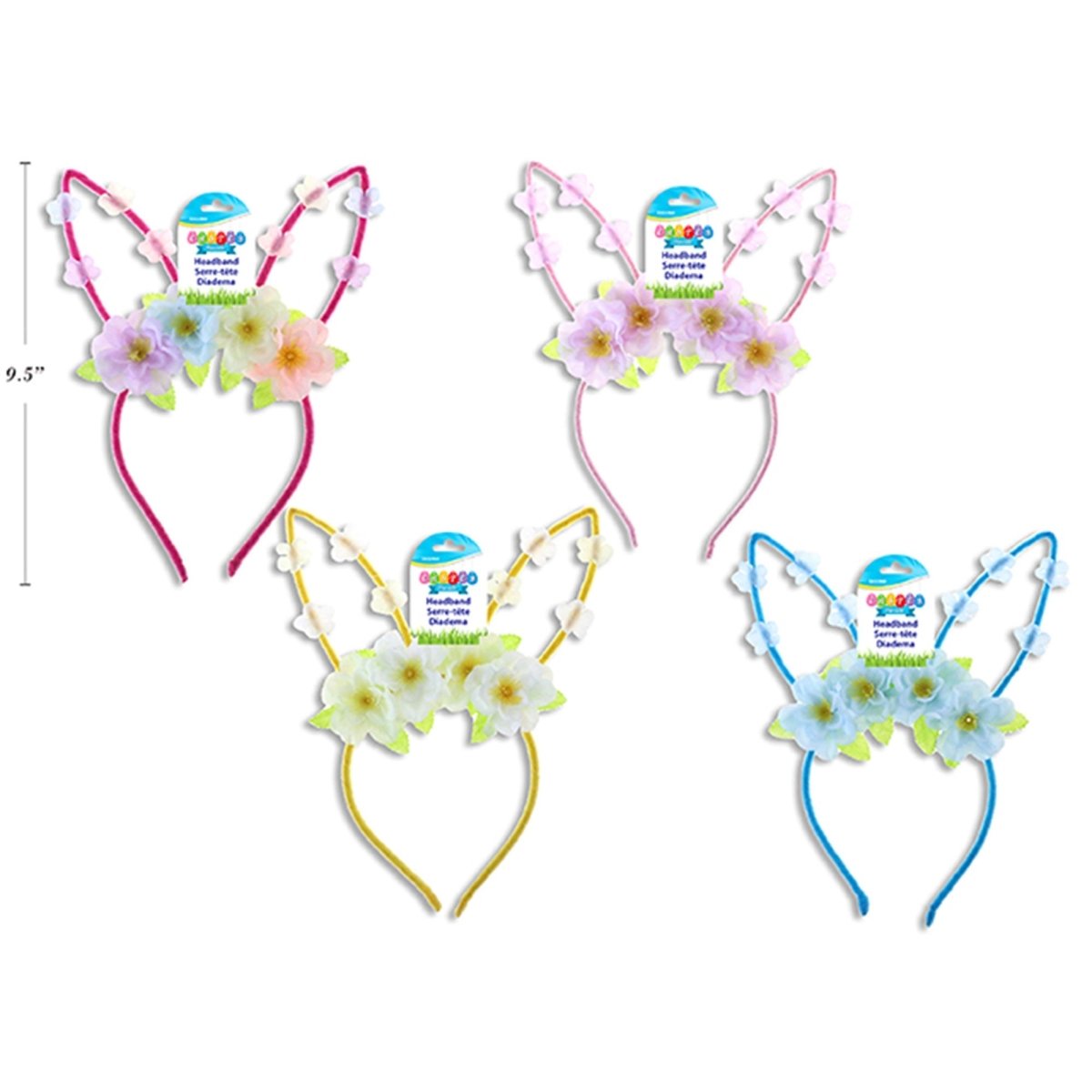 LINK PRODUCT SOLUTIONS Easter Easter Floral Bunny Ears Headband, Assortment, 1 Count 676844329685