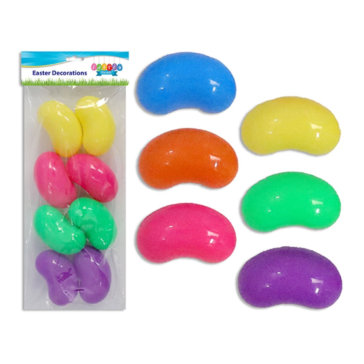 LINK PRODUCT SOLUTIONS Easter Jelly Bean Fillable Easter Eggs, 2.5 Inches, 8 Count 676844392238