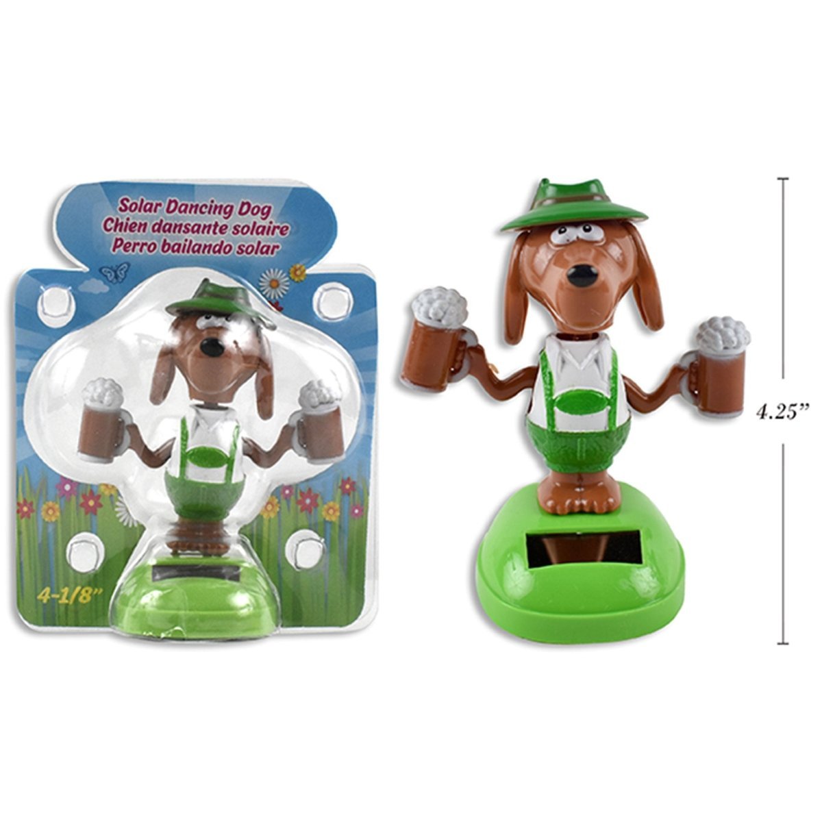 LINK PRODUCT SOLUTIONS St-Patrick St-Patrick's Day Solar Dancing Dog, 4.25 Inches, 1 Count 676844307096