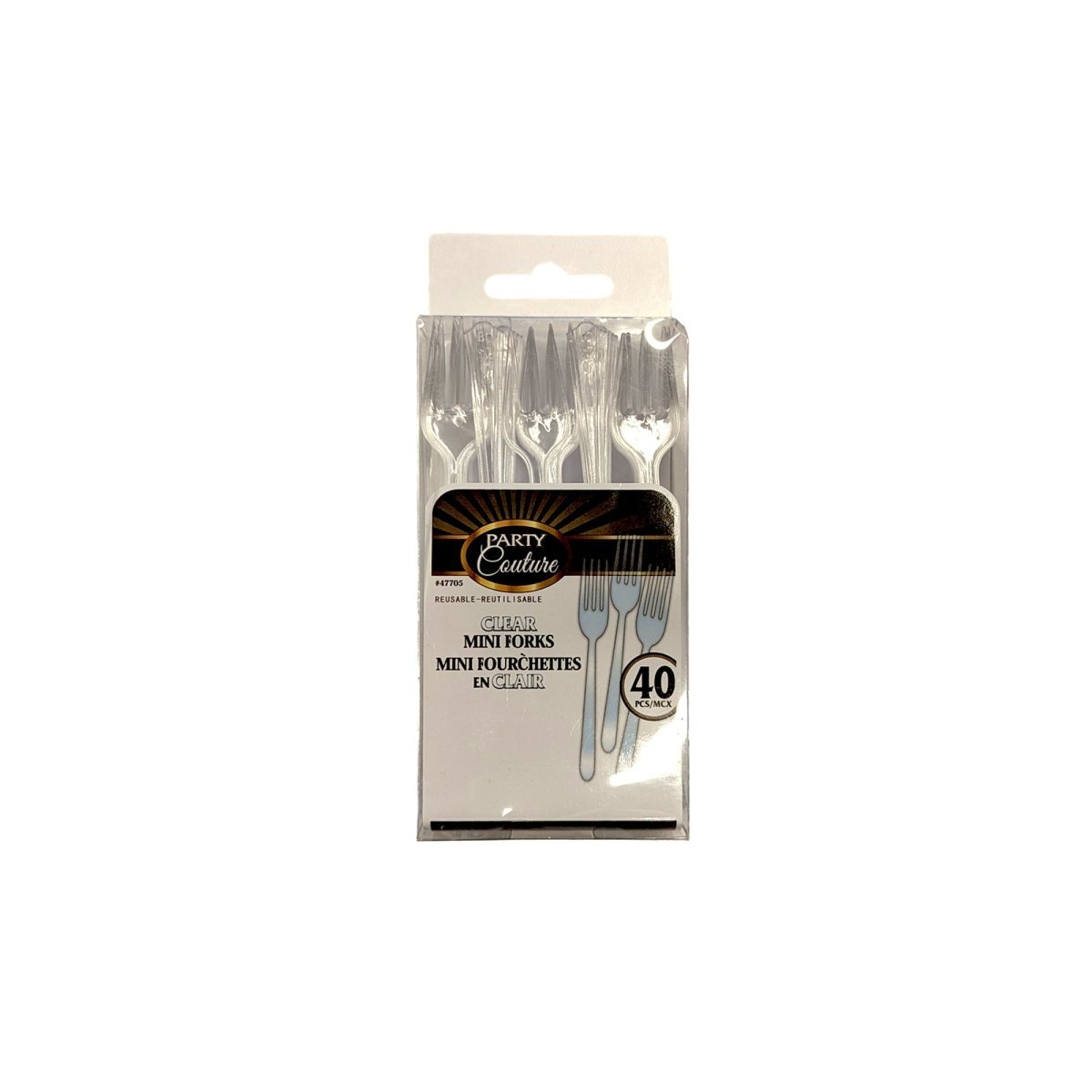MADISON IMPORTS Disposable-Plasticware Clear Premium Quality Mini Forks, 50 Count 775310477056