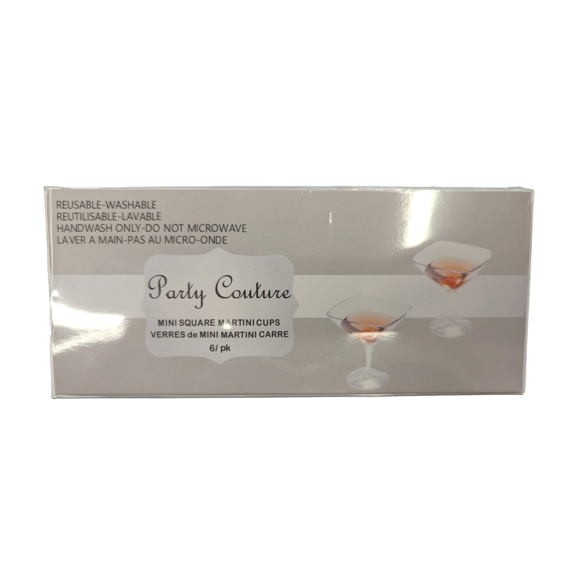 MADISON IMPORTS Disposable-Plasticware Clear Premium Quality Mini Square Martini Cups, 6 Count 775310477575