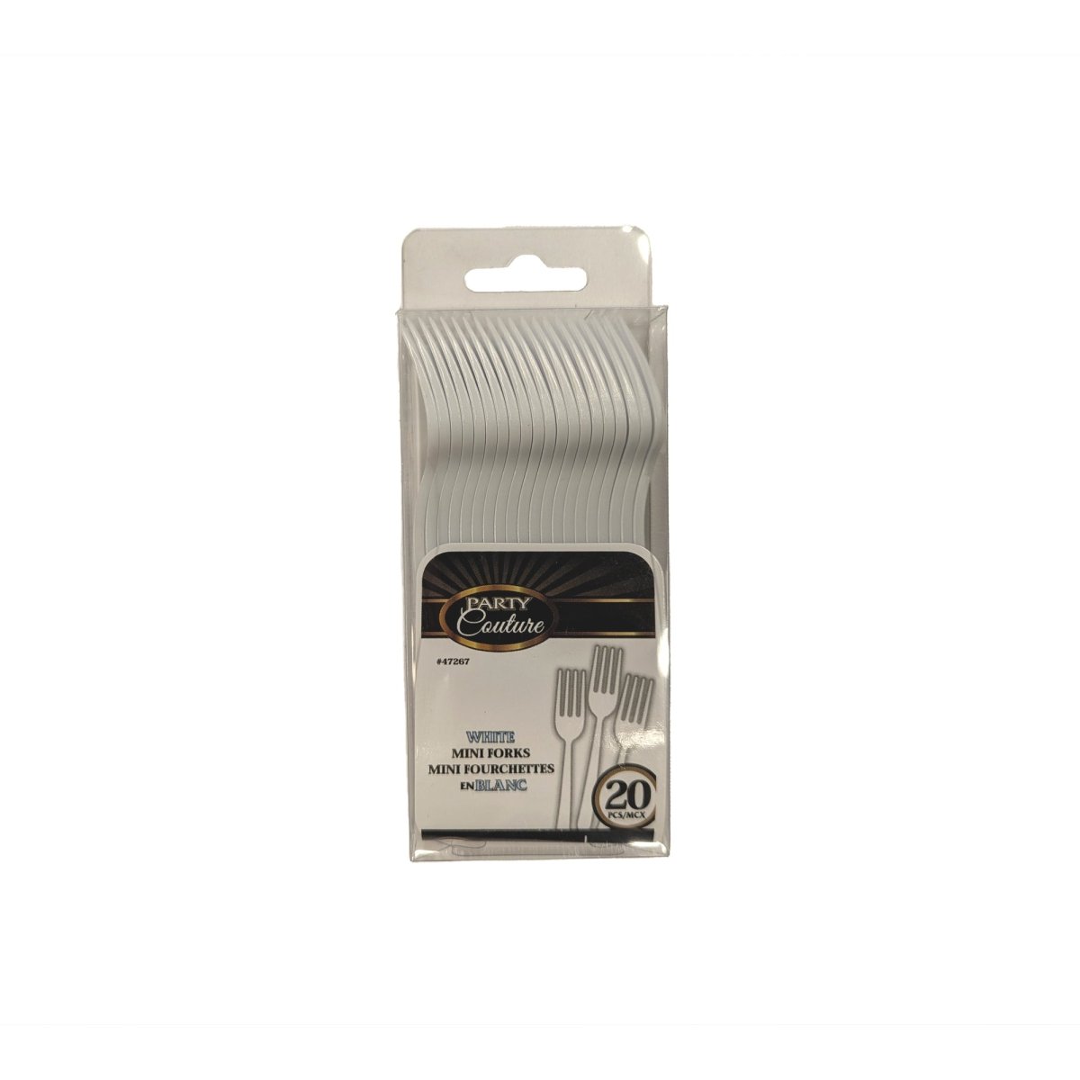 MADISON IMPORTS Disposable-Plasticware White Premium Quality Mini Forks, 20 Count 775310472679