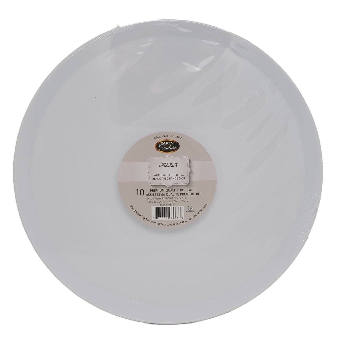 MADISON IMPORTS Disposable-Plasticware White Premium Quality Round Lunch Plastic Plates, 10 Inches, 10 Count 775310984073