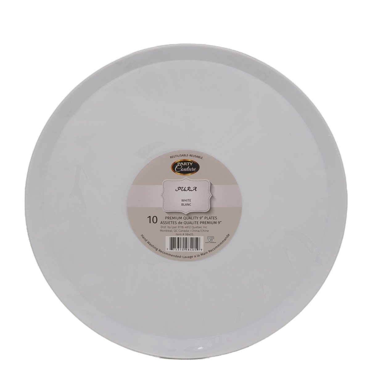 MADISON IMPORTS Disposable-Plasticware White Premium Quality Round Lunch Plastic Plates, 9 Inches, 10 Count 775310984059
