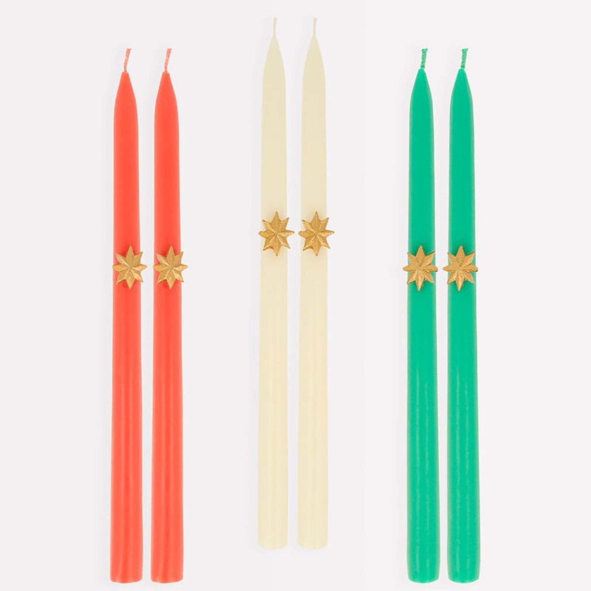 MERI MERI Christmas Christmas Star Taper Candles, 11 Inches, 6 Count 636997293097