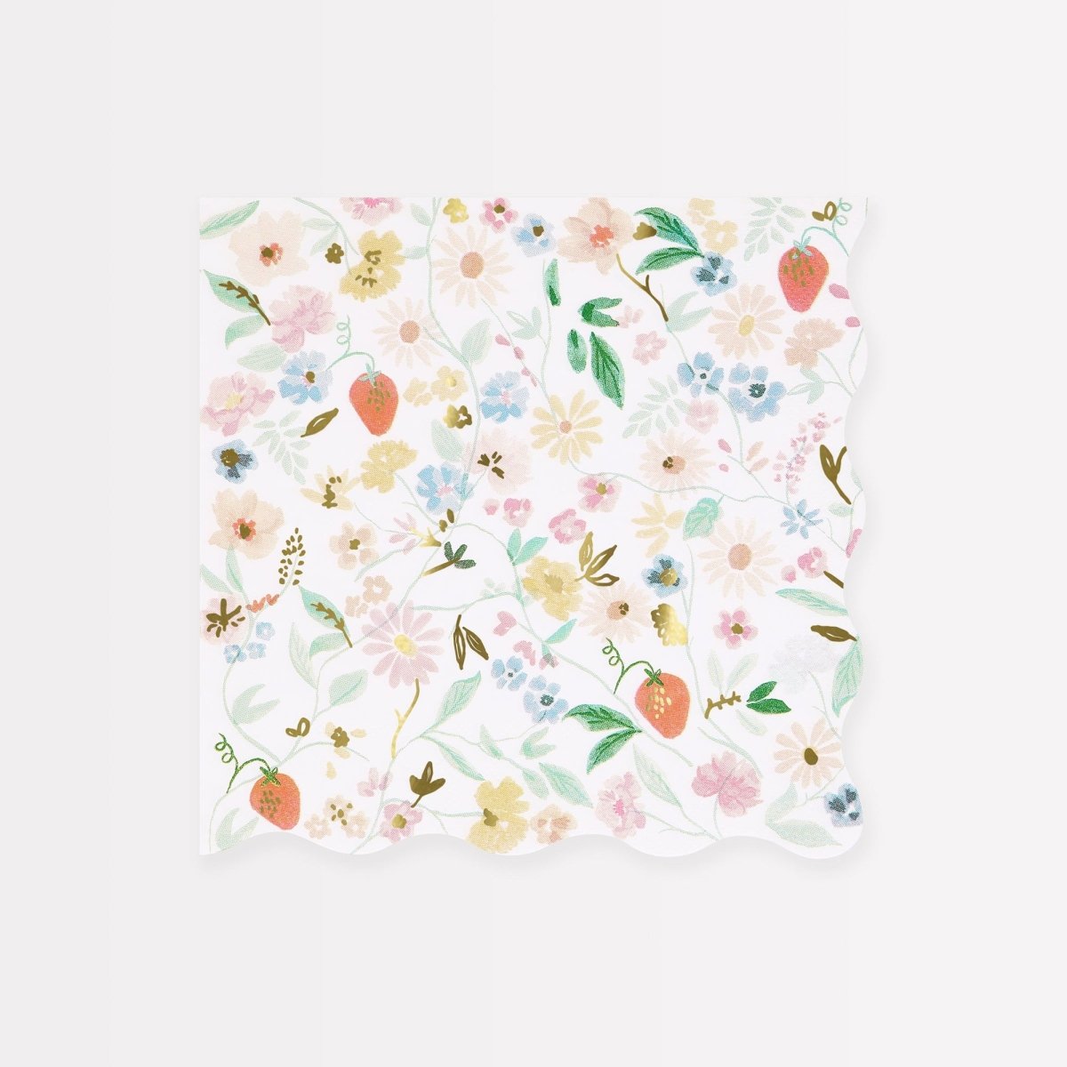 Meri Meri Everyday Entertaining Elegant Flowers Large Lunch Napkins, 16 Count