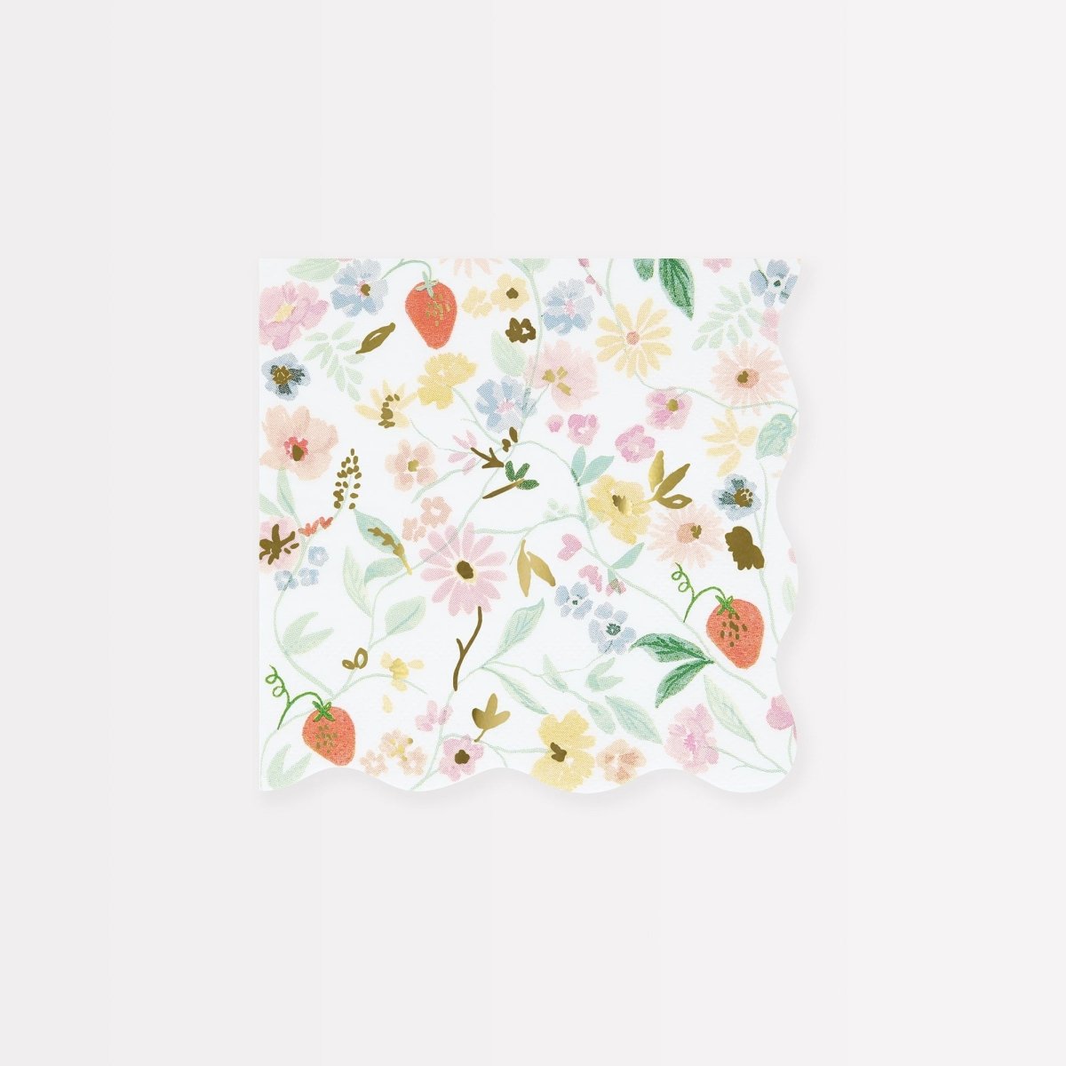 Meri Meri Everyday Entertaining Elegant Flowers Small Beverage Napkins, 16 Count 636997286198