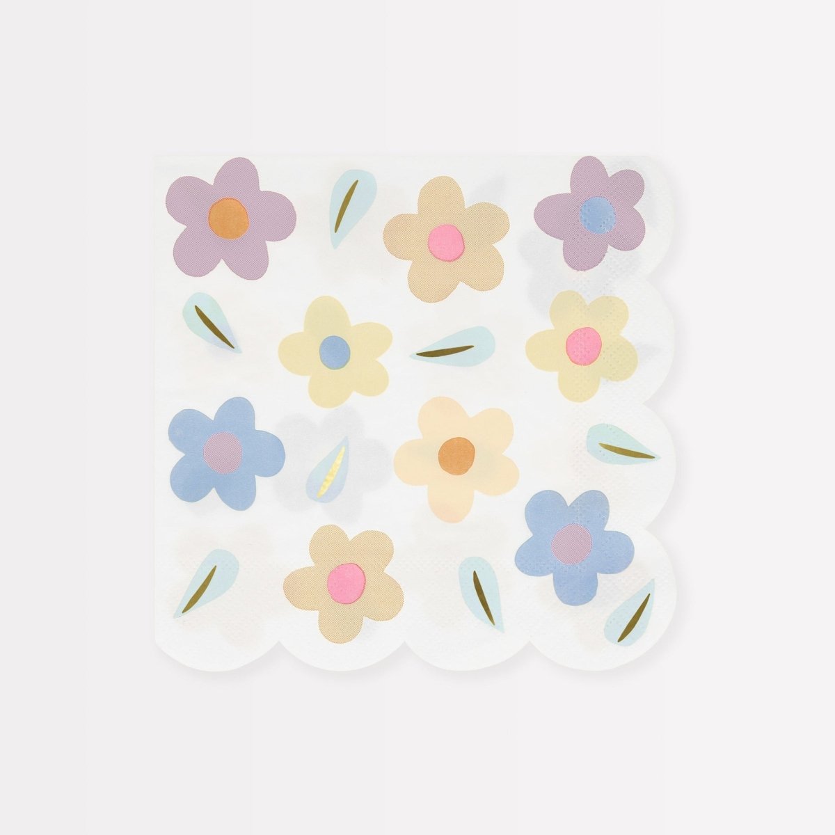 Meri Meri Everyday Entertaining Happy Flowers Large Lunch Napkins, 16 Count