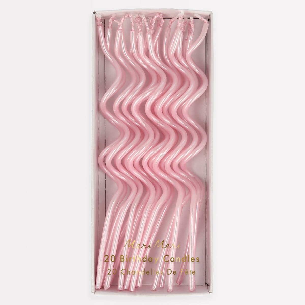 Meri Meri Everyday Entertaining Pink Swirly Candles, 5 Inches, 20 Count