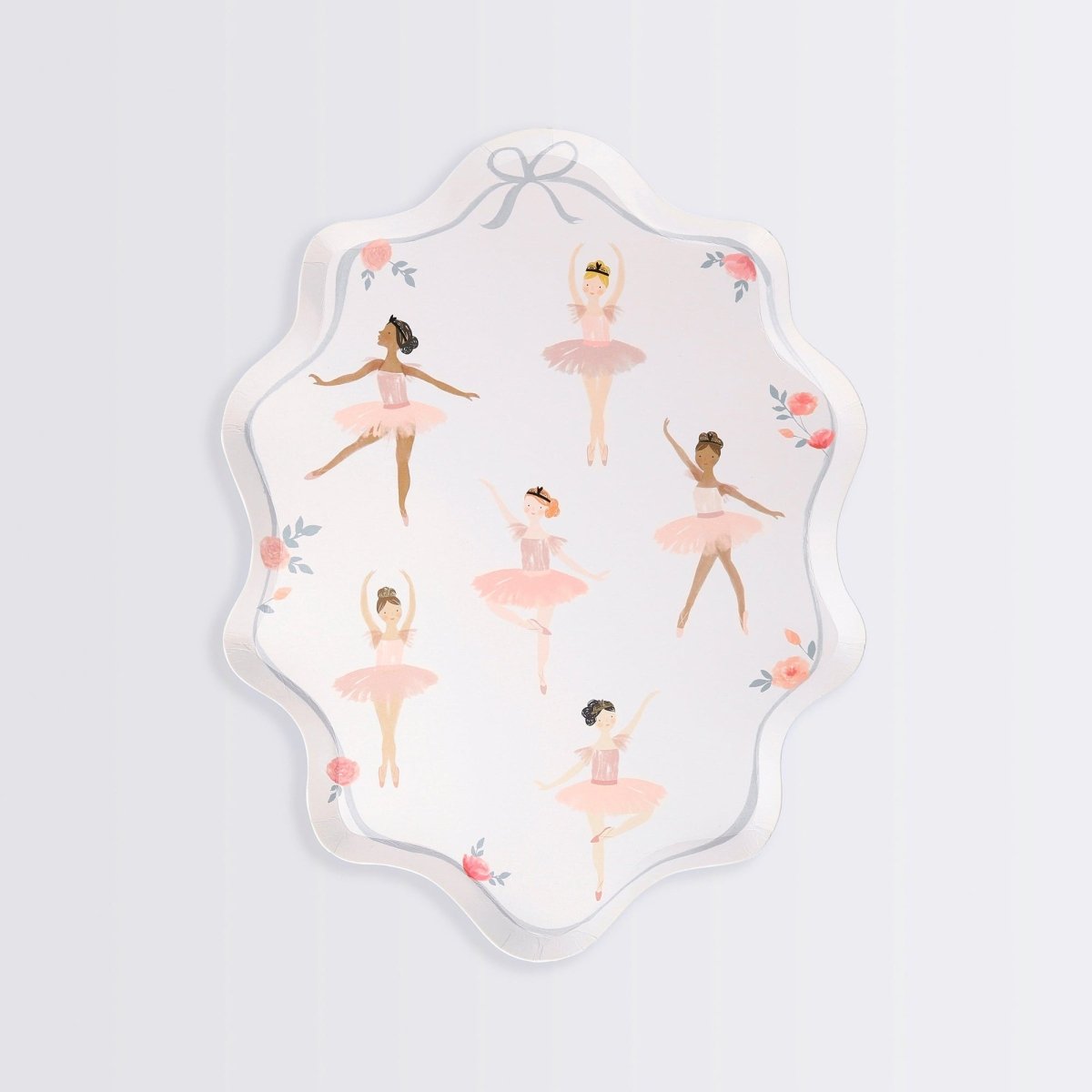 Meri Meri Kids Birthday Ballerina Small Dessert Plates, 7.5 x 9.75 Inches, 8 Count 636997276199