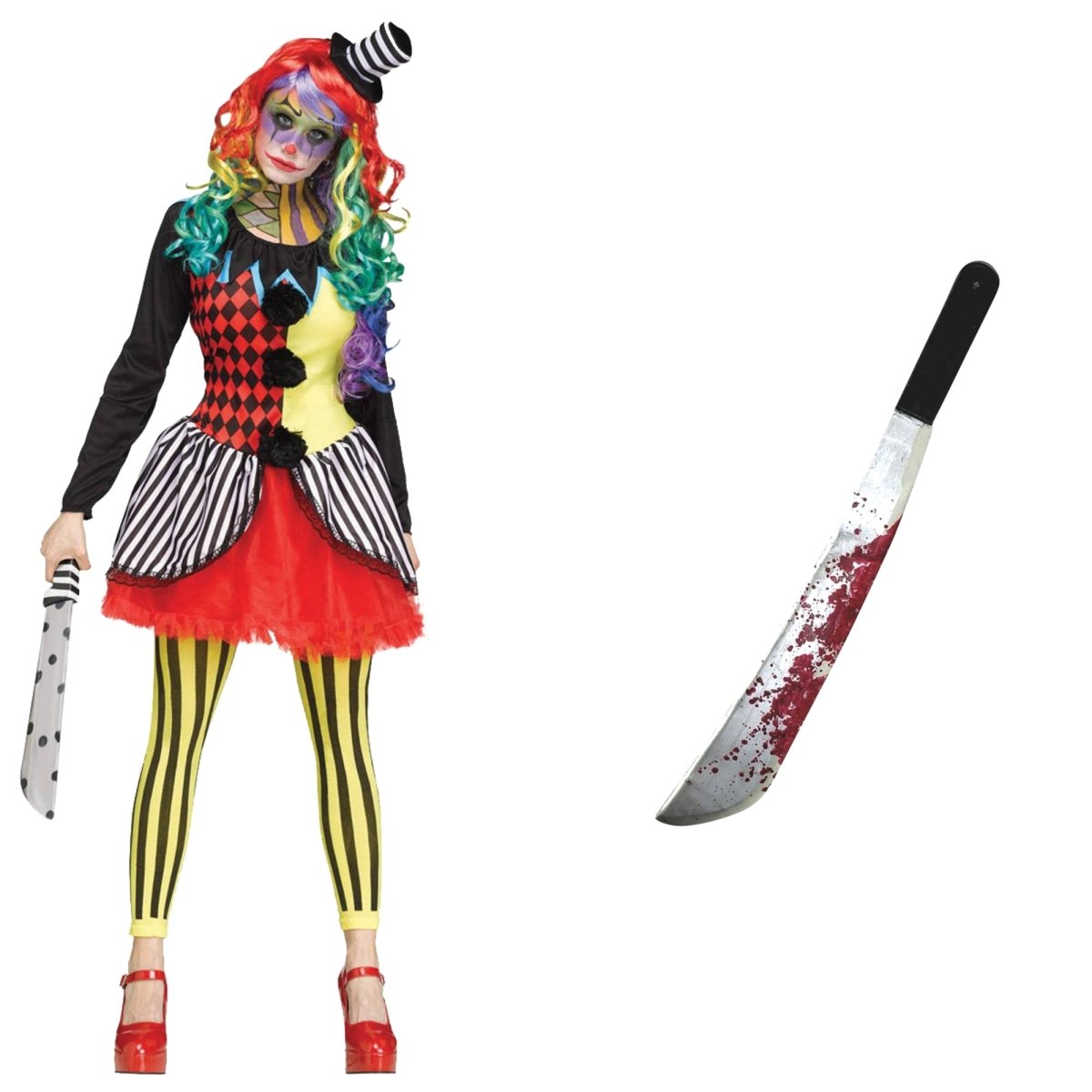 PARTY EXPERT Freak Show Clown Costume Kit for Adults