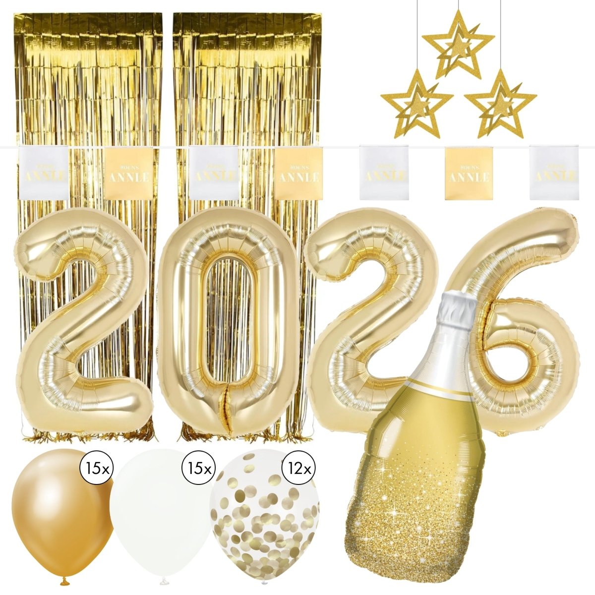 Party Expert New Year Ultimate "Bonne Année" Photo Backdrop Decoration Kit