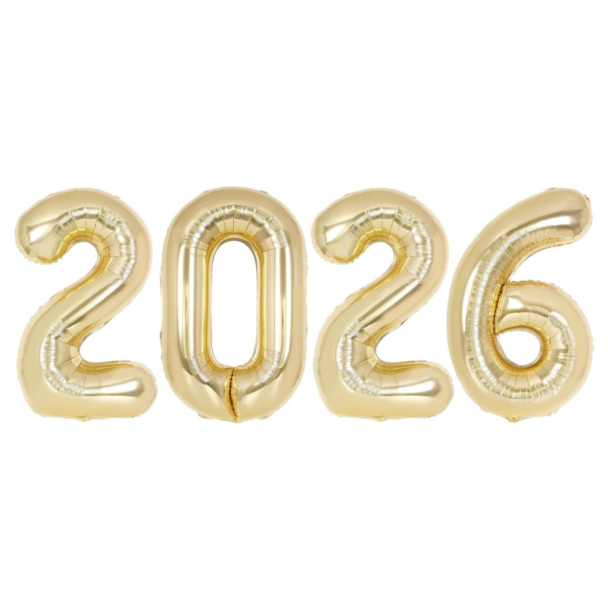 Party Expert New Year White Gold 2026 New Year Foil Balloons Kit, 40 Inches