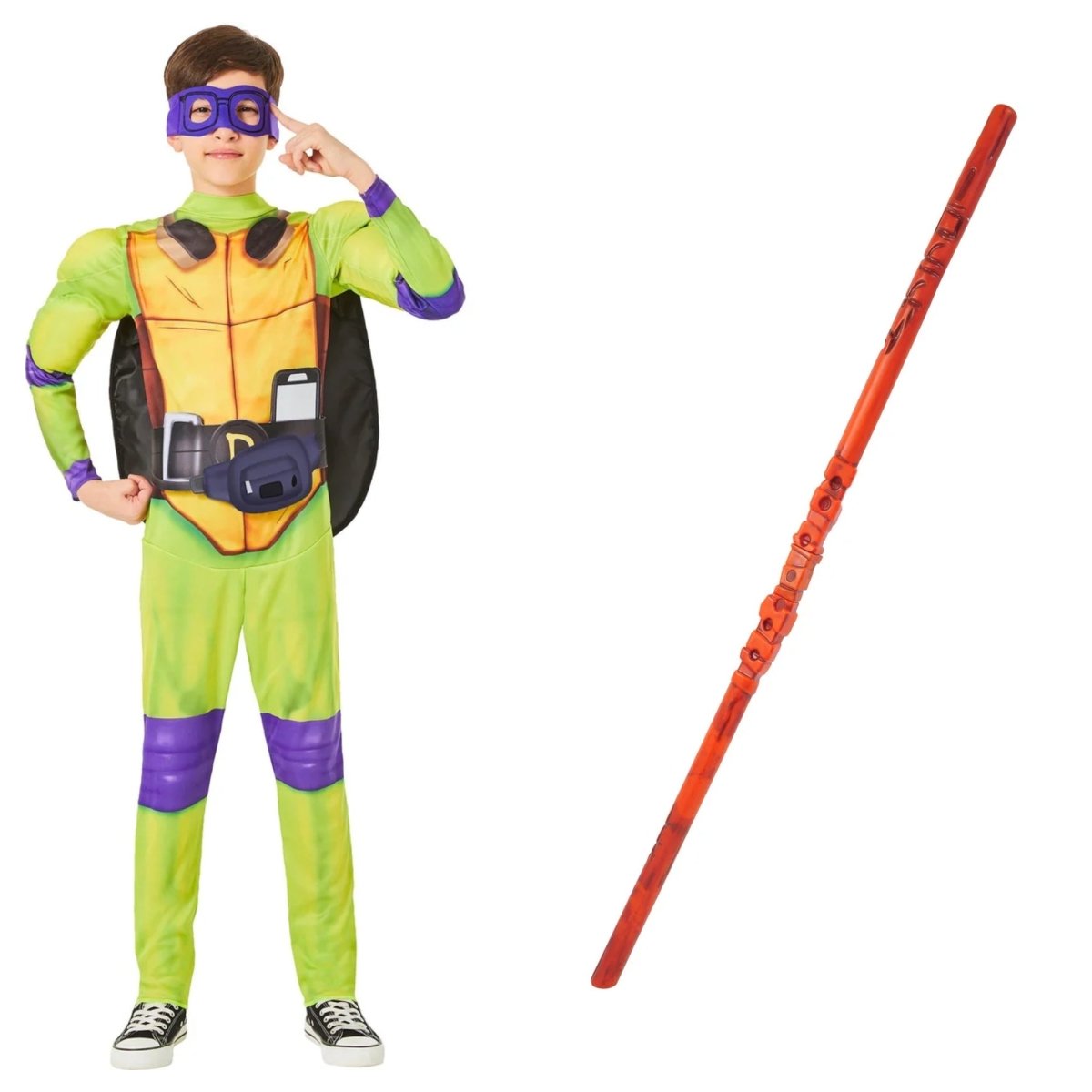 PARTY EXPERT Teenage Mutant Ninja Turtles Donnie Costume Kit for Kids
