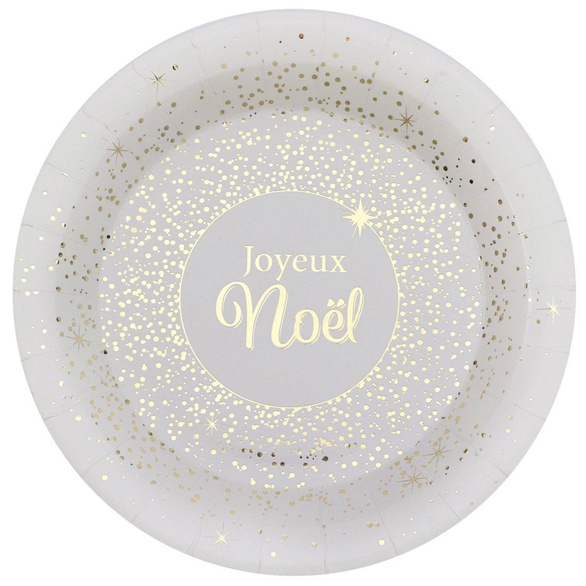 SANTEX Christmas Glittering Christmas Large Round Lunch Paper Plates, 9 Inches, 10 Count 3660380114413