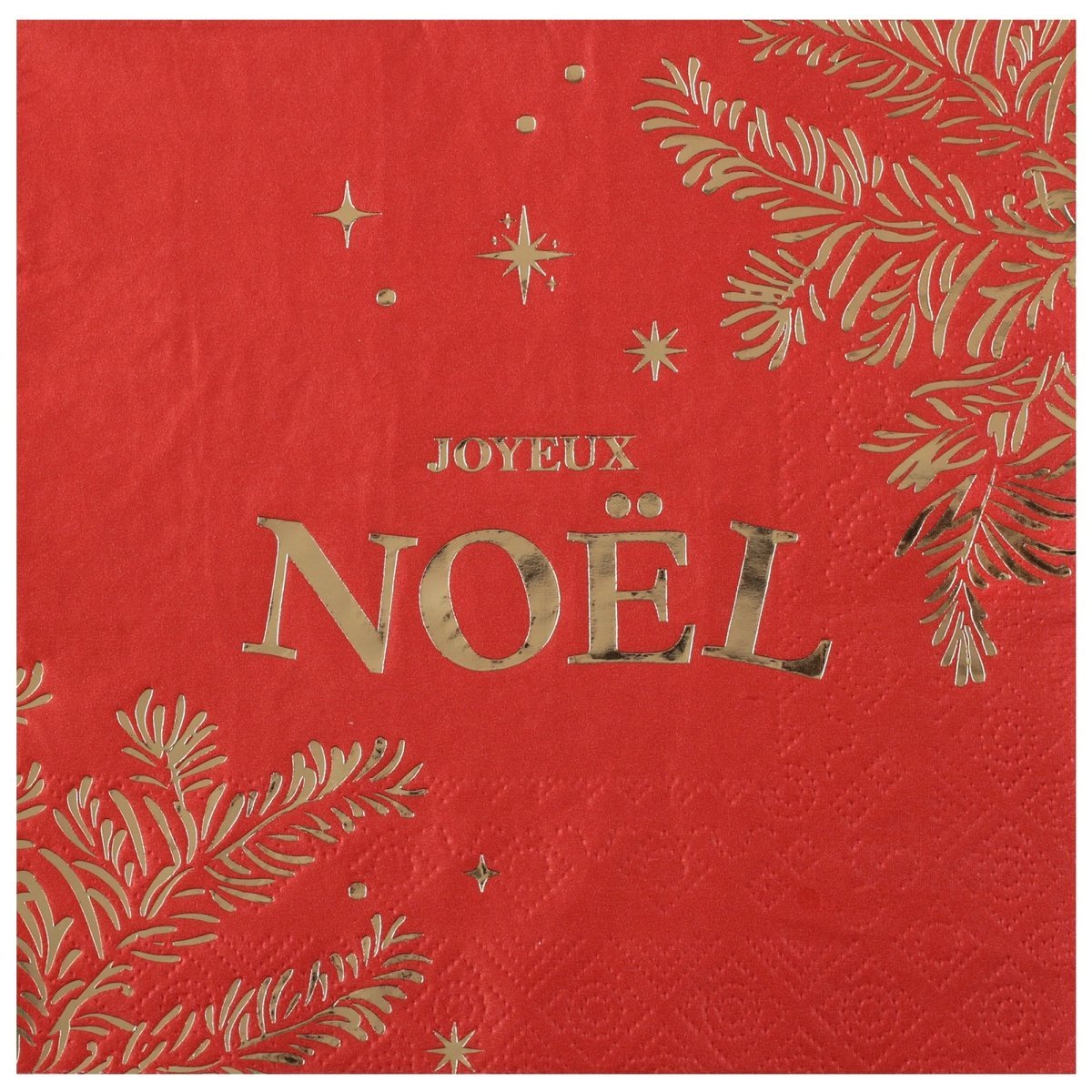 SANTEX Christmas Gold Leaves Christmas Large Lunch Napkins, 10 Count 3660380114734