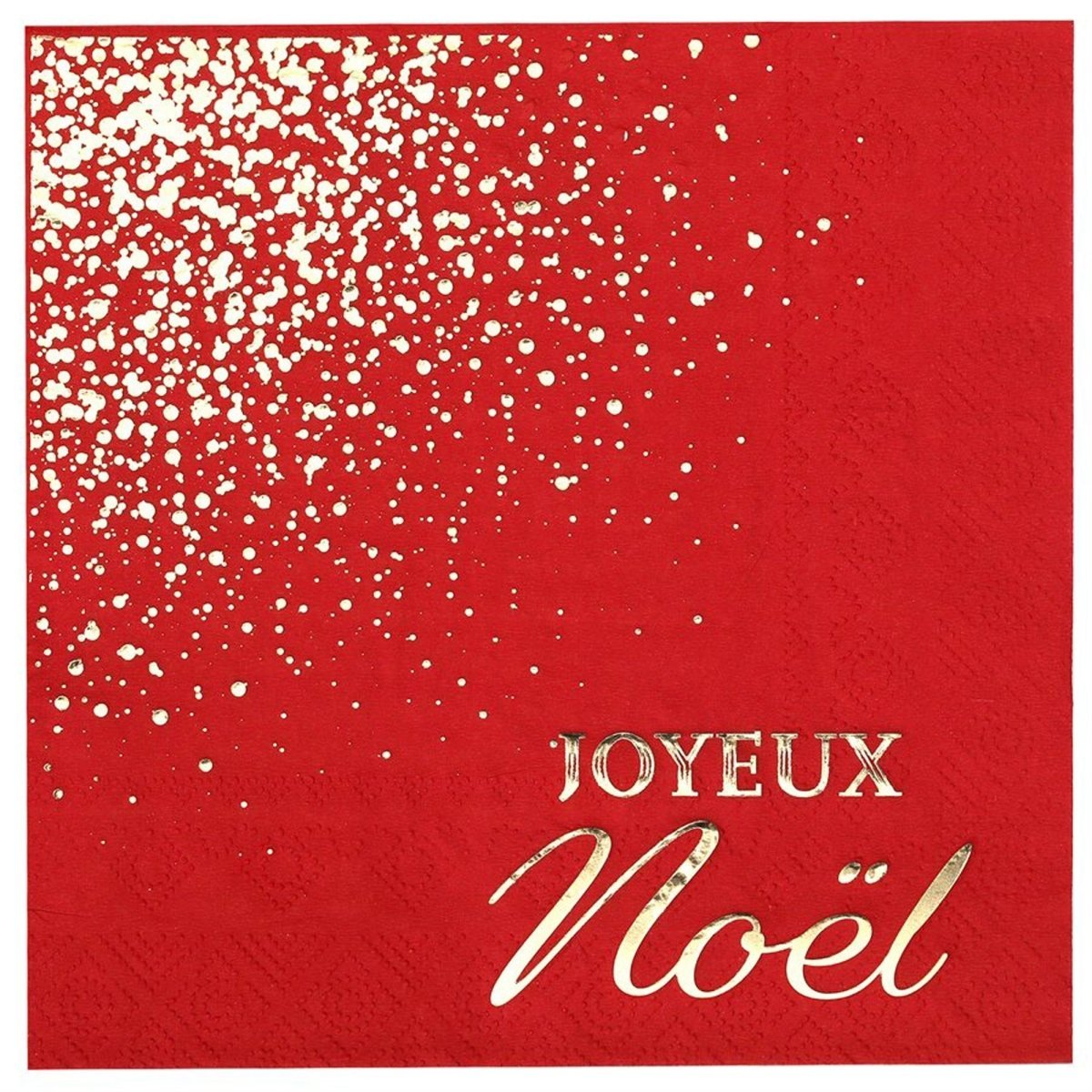SANTEX Christmas Noël Scintillant Large Lunch Napkins, Red and Gold, 20 Count 3660380091219