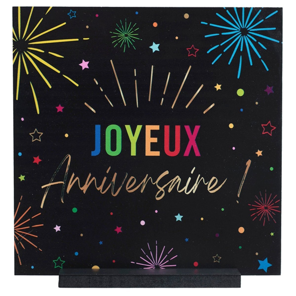 SANTEX General Birthday Black "Joyeux Anniversaire" Centerpiece, 1 Count 3660380113676