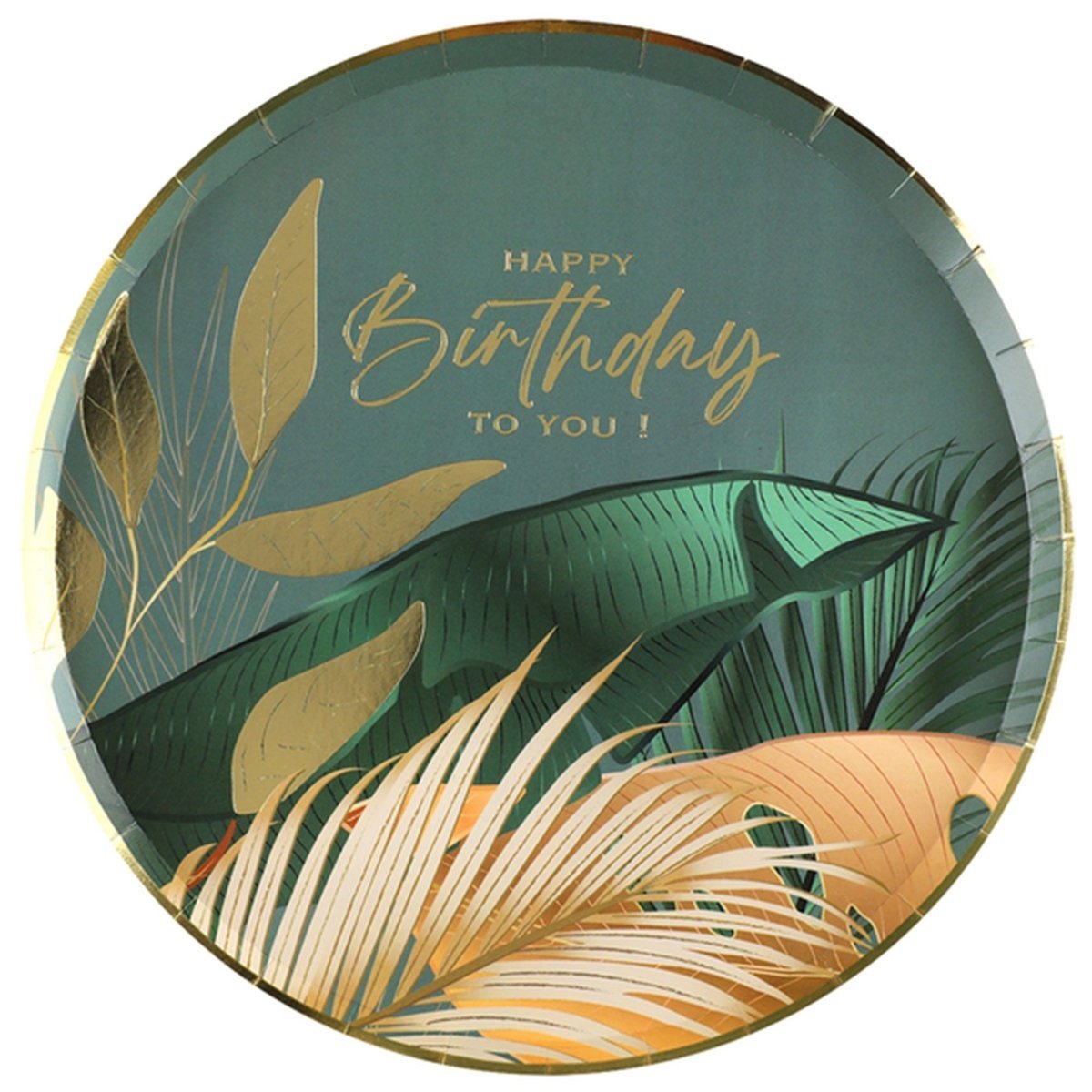 SANTEX General Birthday Jungle Birthday Large Round Lunch Paper Plates, 9 Inches, 10 Count 3660380102489