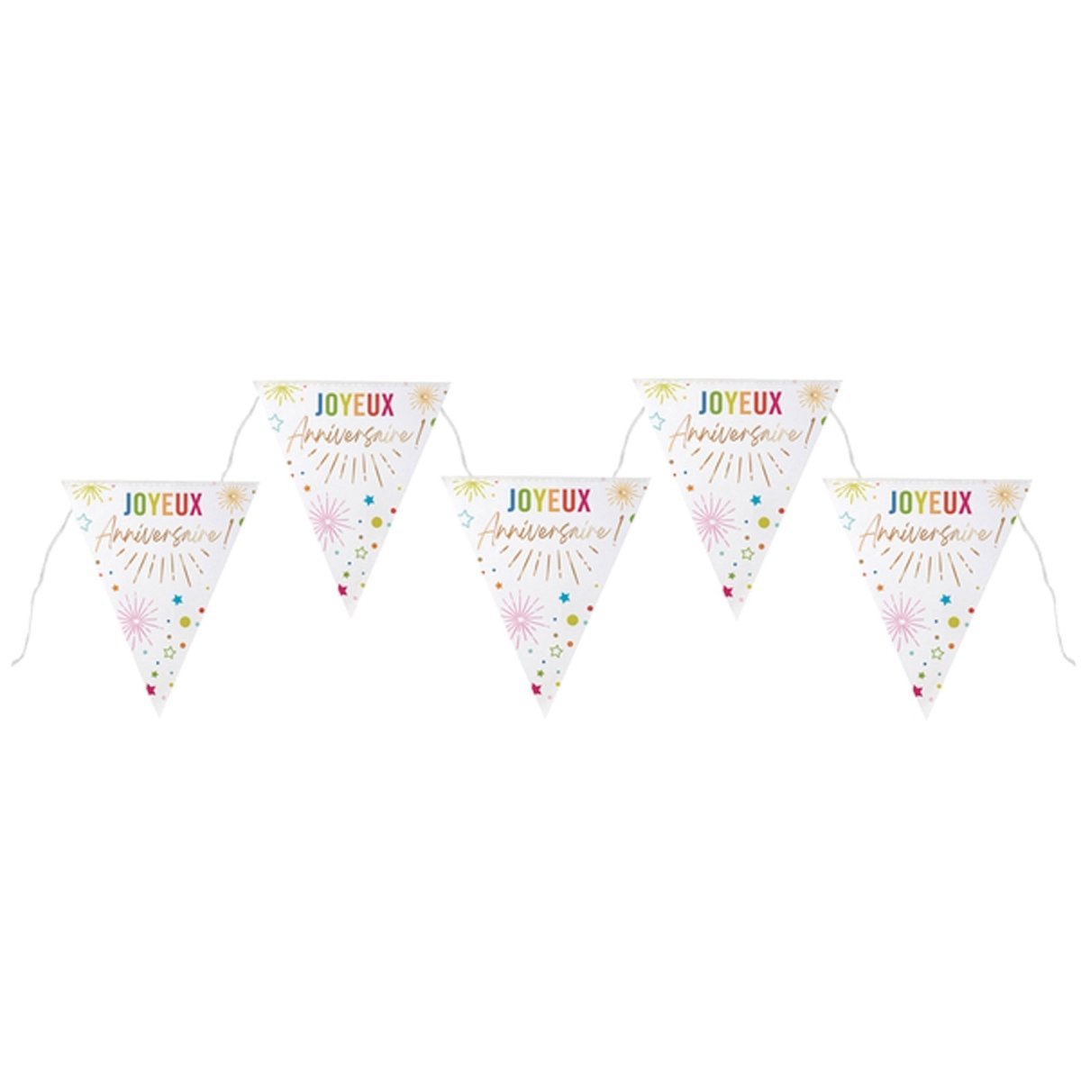 SANTEX General Birthday White "Joyeux Anniversaire" Flag Banner, 1 Count 3660380113799