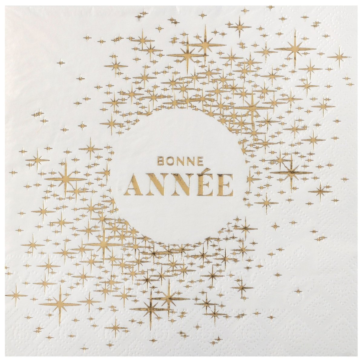 SANTEX New Year Glittering "Bonne Année" Large Lunch Napkins, 10 Count 3660380115670