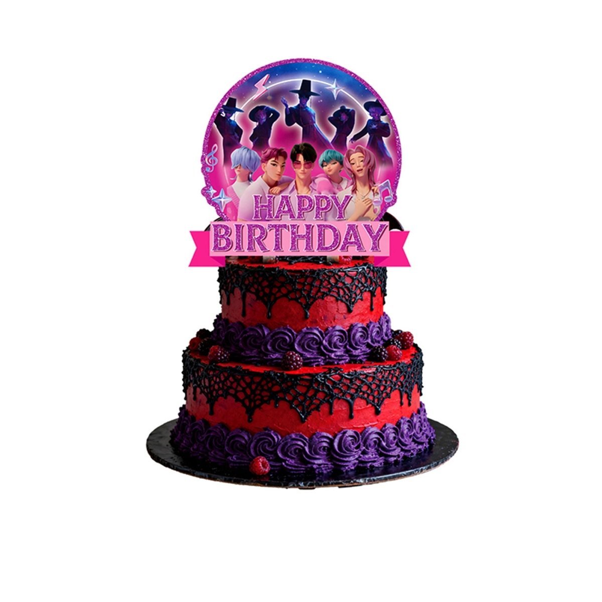 Shaoxing Keqiao Chengyou Textile Co.,Ltd Kids Birthday Kpop Anime Cake Topper, Demon Hunter Inspired Boy Band, 1 Count 840482509437