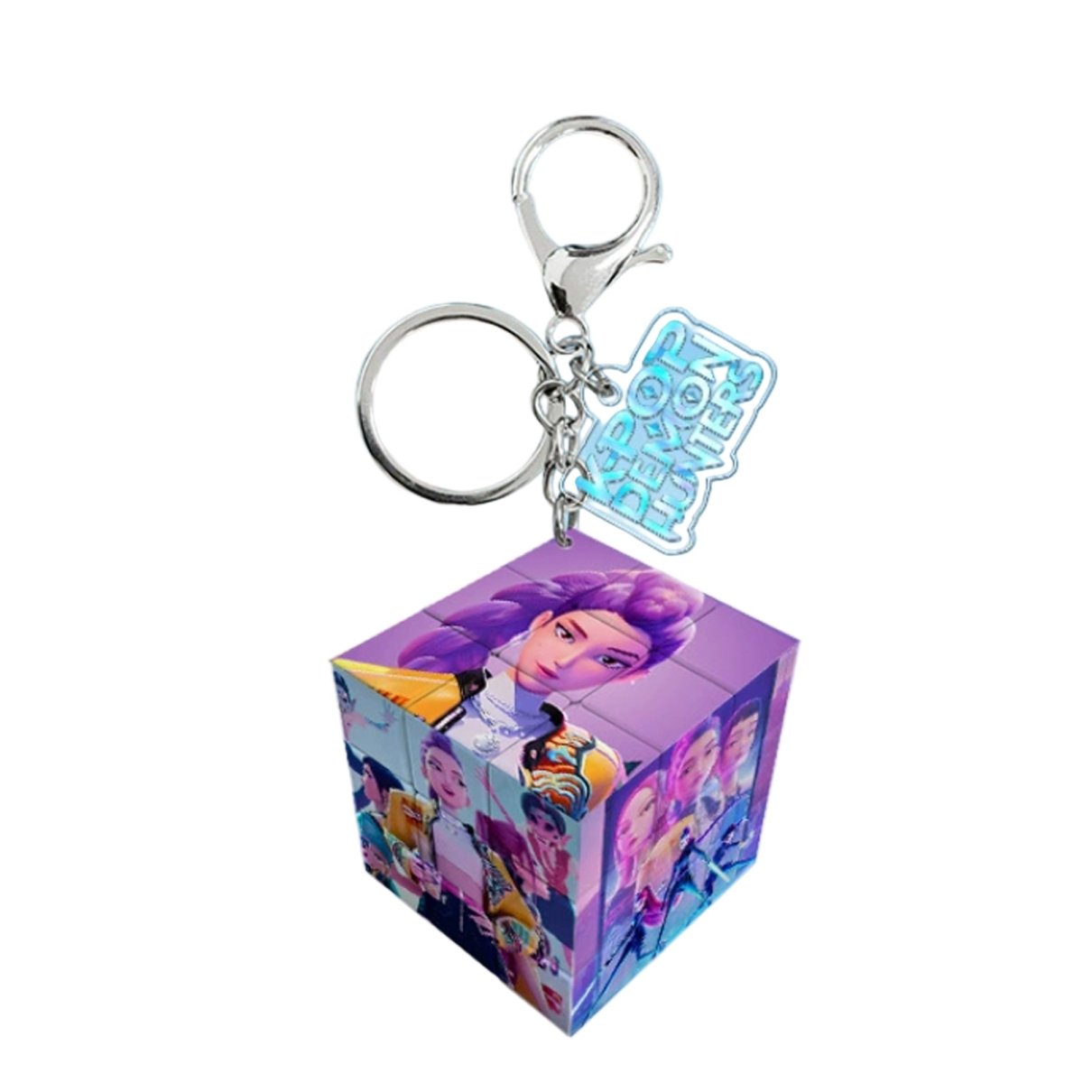 Shenzhen Huiboxin Electronics Co. Ltd Impulse Buying Kpop Anime Solving Cube Keychain, Demon Hunter Inspired Pop Signer, 1 Count 840482507877
