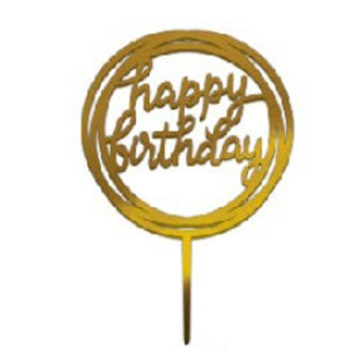 SIU & SONS INT'L TRADING Cake Supplies Cake Topper Happy Birthday, 7 Inches, 1 count