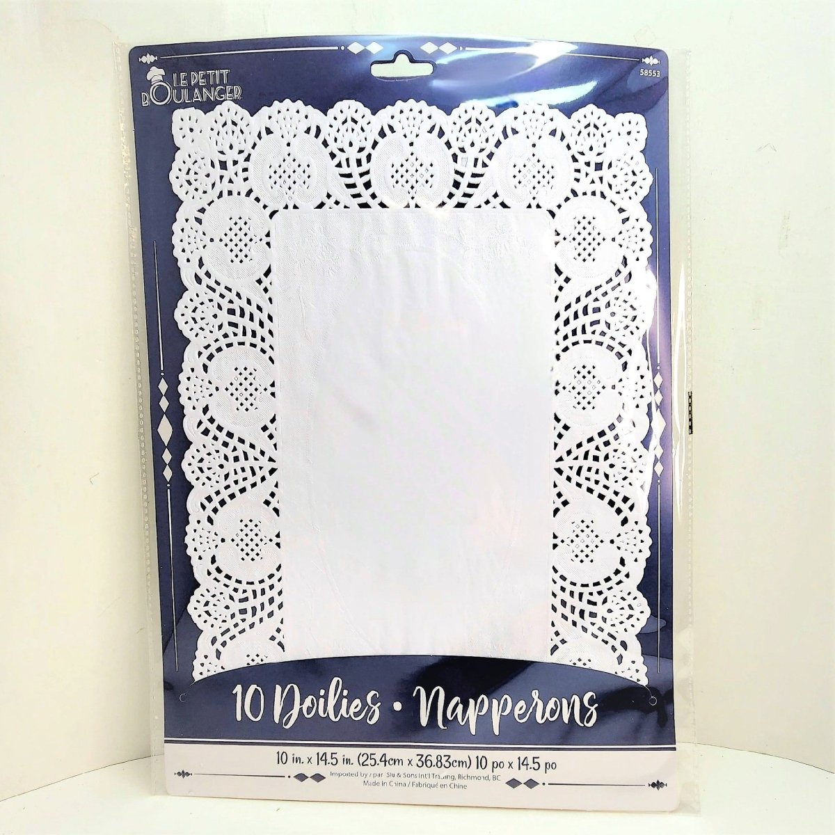 SIU & SONS INT'L TRADING Cake Supplies Rectangular Paper Doilies, 10 Inches, 10 Count