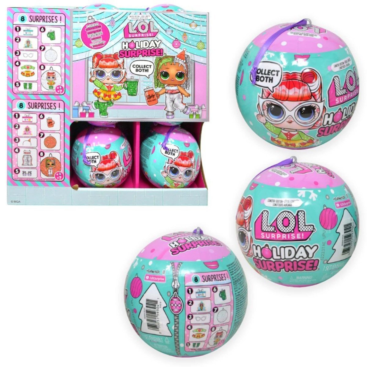 U.P.D. INC Christmas LOL Surprise Mini Figures, Holiday, Assortment, 1 Count 035051593058