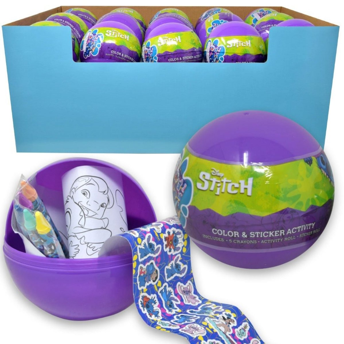 U.P.D. INC Impulse Buying Disney Stitch Coloring Activity in Capsule, 1 Count