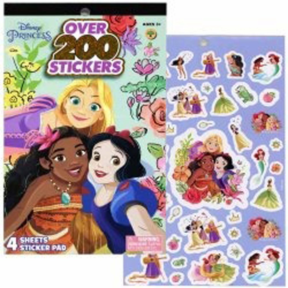 U.P.D. INC Kids Birthday Disney Princess Sticker Pad, 1 count 724328195575