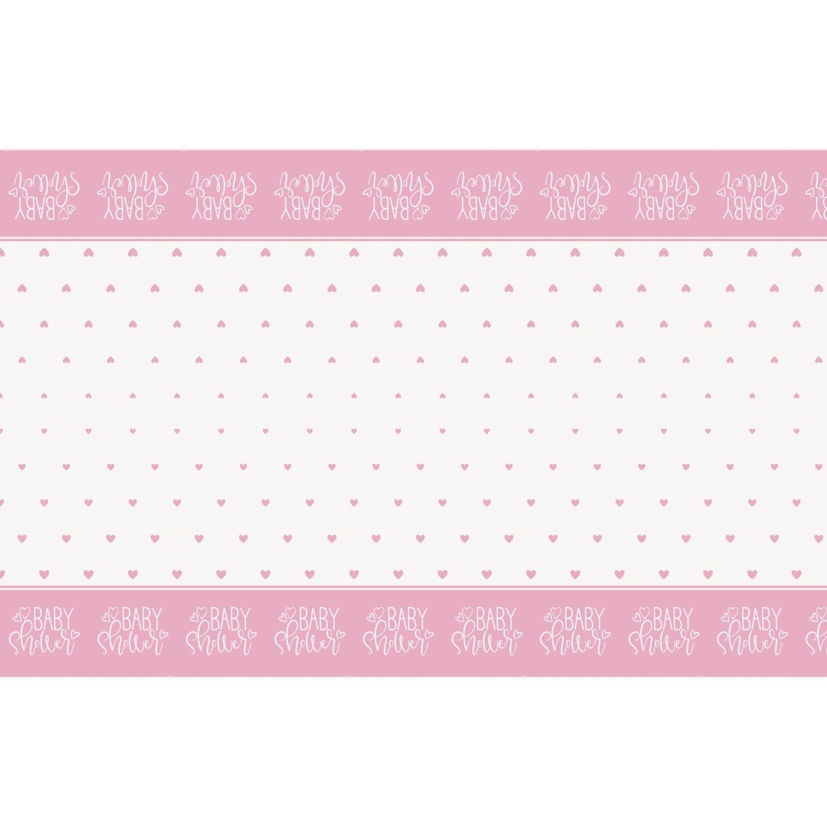 UNIQUE PARTY FAVORS Baby Shower Pink Hearts Rectangular Plastic Table Cover, 54 x 84 Inches, 1 Count 011179733637