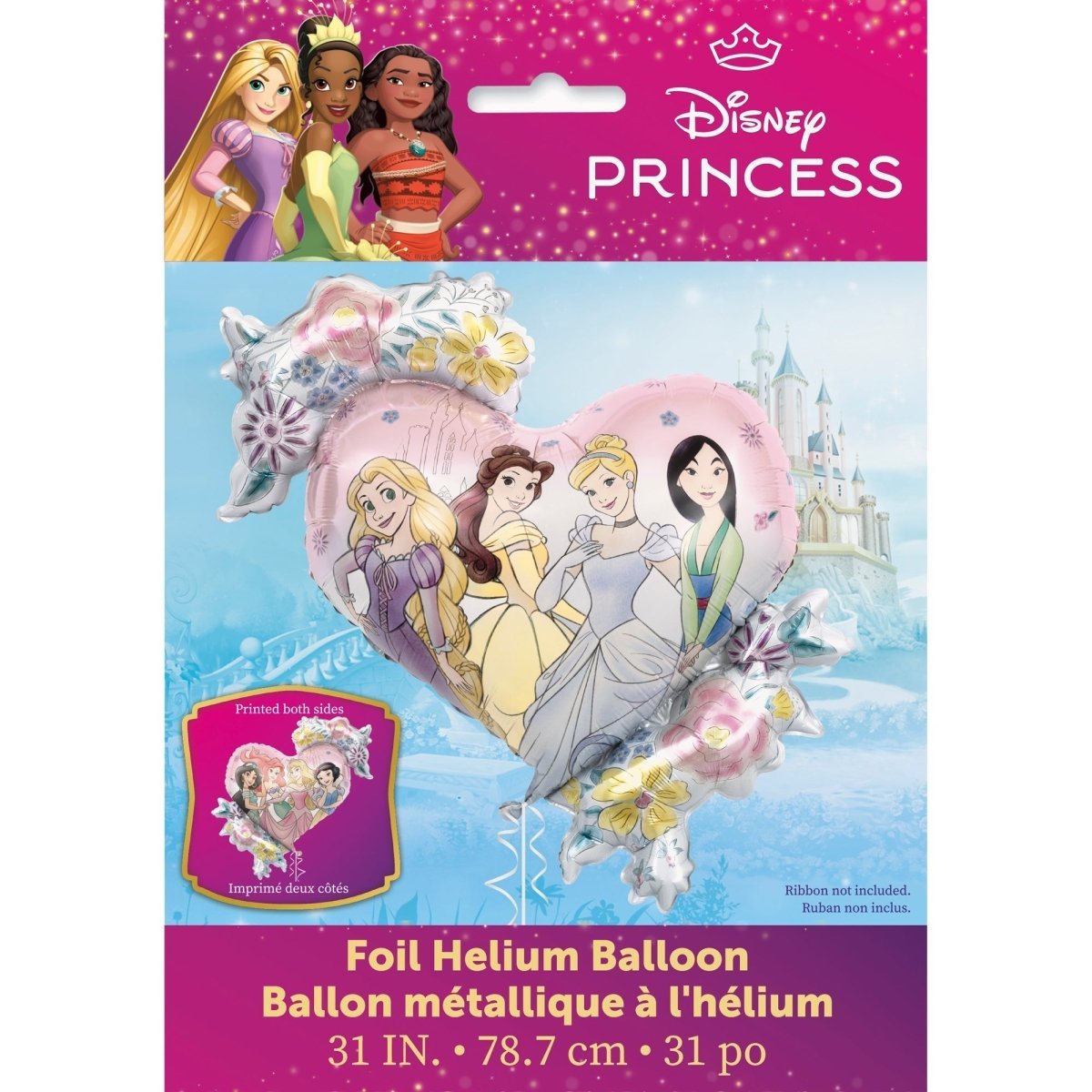 UNIQUE PARTY FAVORS Balloons Disney Princess Birthday Supershape Foil Balloon, 31.5 Inches, 1 Count 011179154272